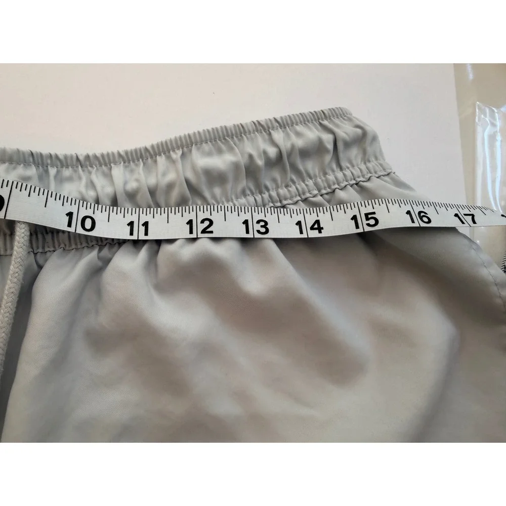 Nike Swim Shorts Gray Lined‎ Elastic Waist Drawstring Mens Large